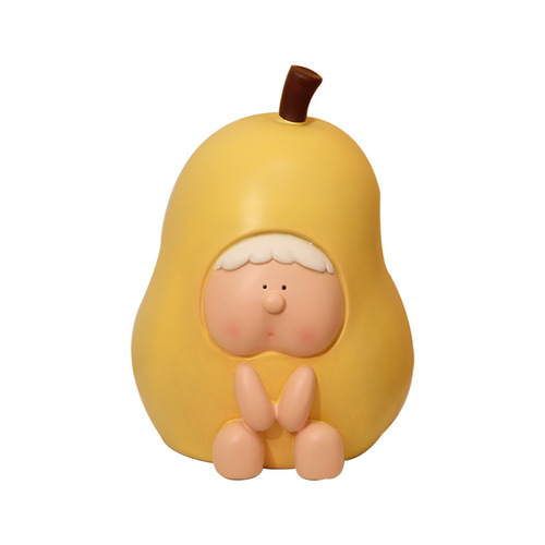 Creative cream style apple pear piggy bank children's fruit piggy bank desktop healing decoration cute ornaments