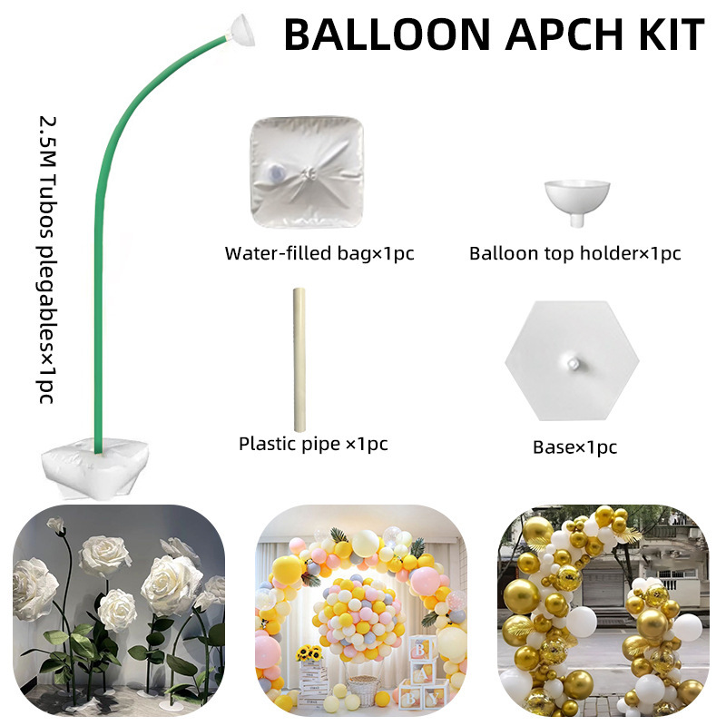 Nuevos accesorios de vestir para fiestas festivas, tubo de aluminio y plástico, arco moldeable de bricolaje, anillo de amor, soporte de globo de guía de carretera