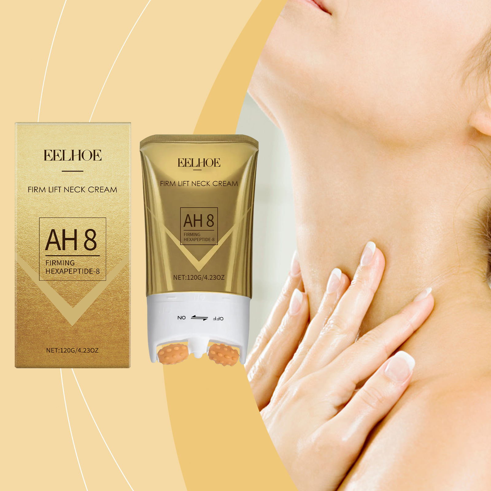 Eelhoe Roller Neck Cream Gentle Moisturizing Care Neck Skin Elasticity Delicate Soothing Dry Moisturizing Neck Cream
