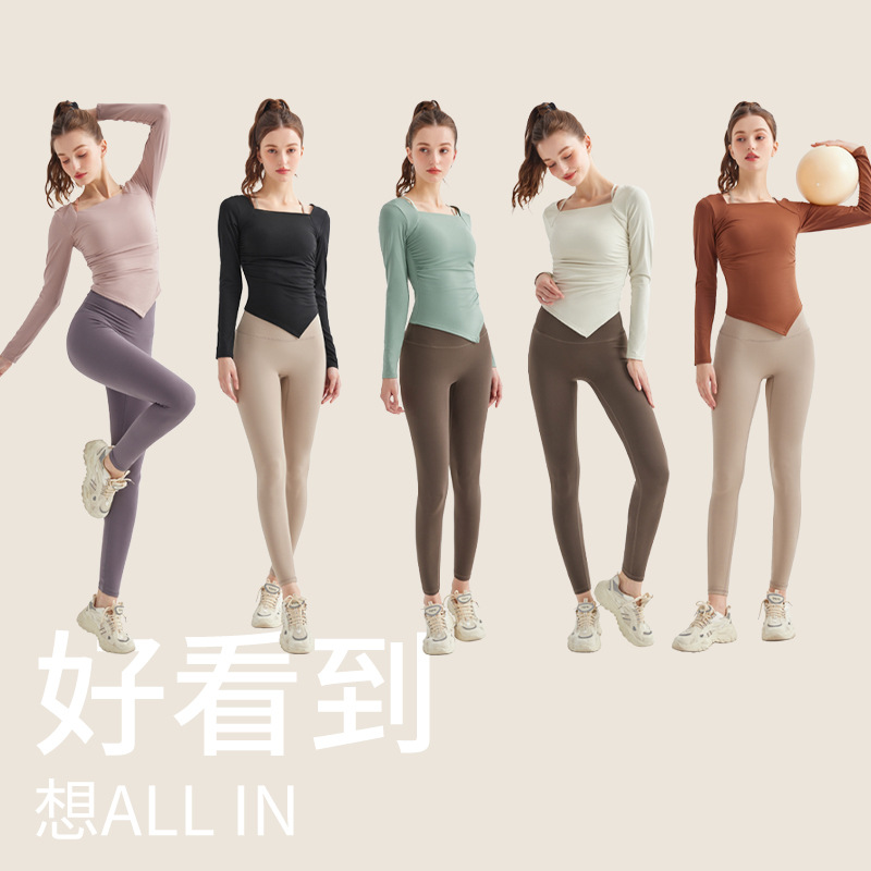 Nueva Colección: Top de Yoga de Manga Larga para Mujer, de Secado Rápido, para Otoño, Ropa Deportiva de Licra, Ajustada y Reductora