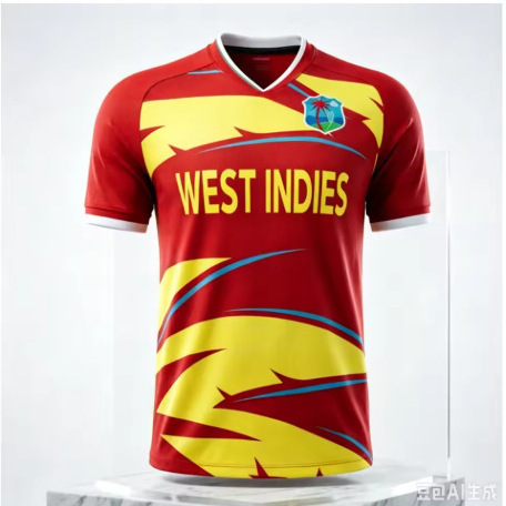 3D printed West Indies Smith '64 cricket jersey short-sleeve T-shirt, suitable for daily wear and 3D printed West Indies Smith '64 cricket jersey short-sleeve T-shirt, suitable for daily wear and