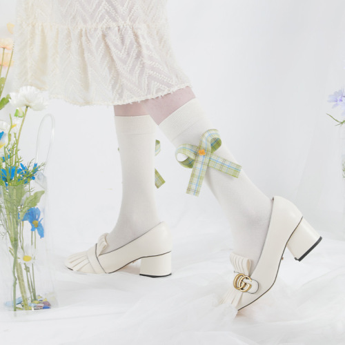 Himiya ko socks women's Xiaoqinghuan series designer three-dimensional bow quality Xinjiang cotton socks