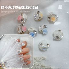 カラフルな椿ダイヤモンド完成バロックローズパール多用途装飾クロスボーダー卸売インスタイル