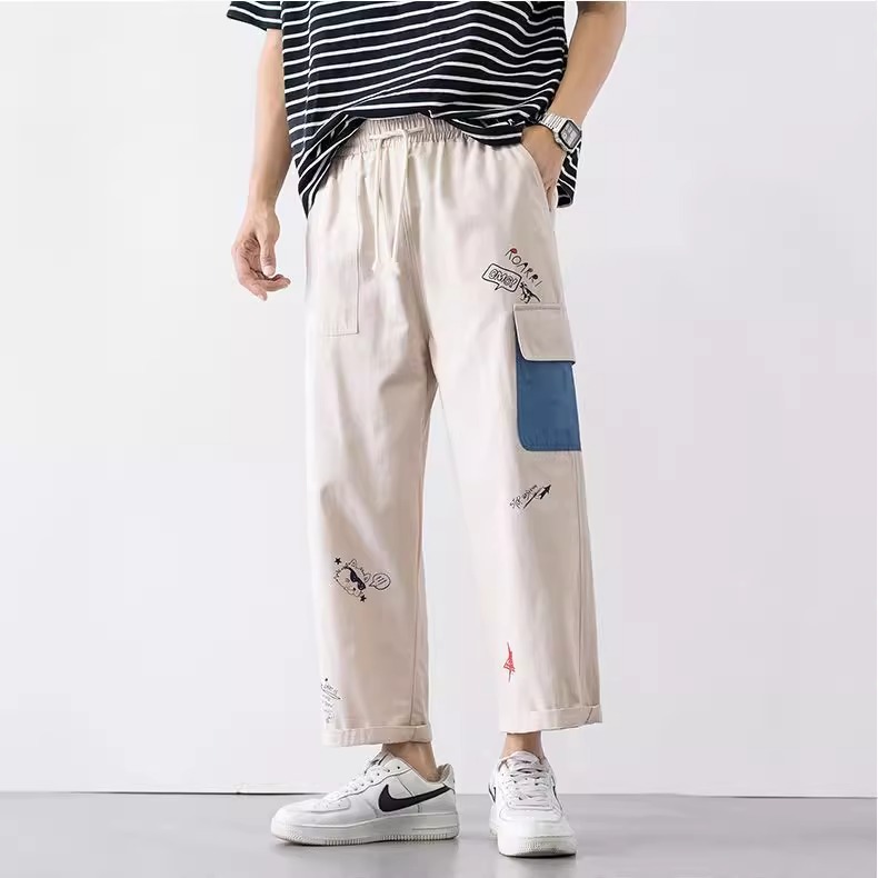 Cross-Border Amazon American Niche Casual Pants Men's 2025 Summer New Loose Straight Workwear Long Pants Trendy