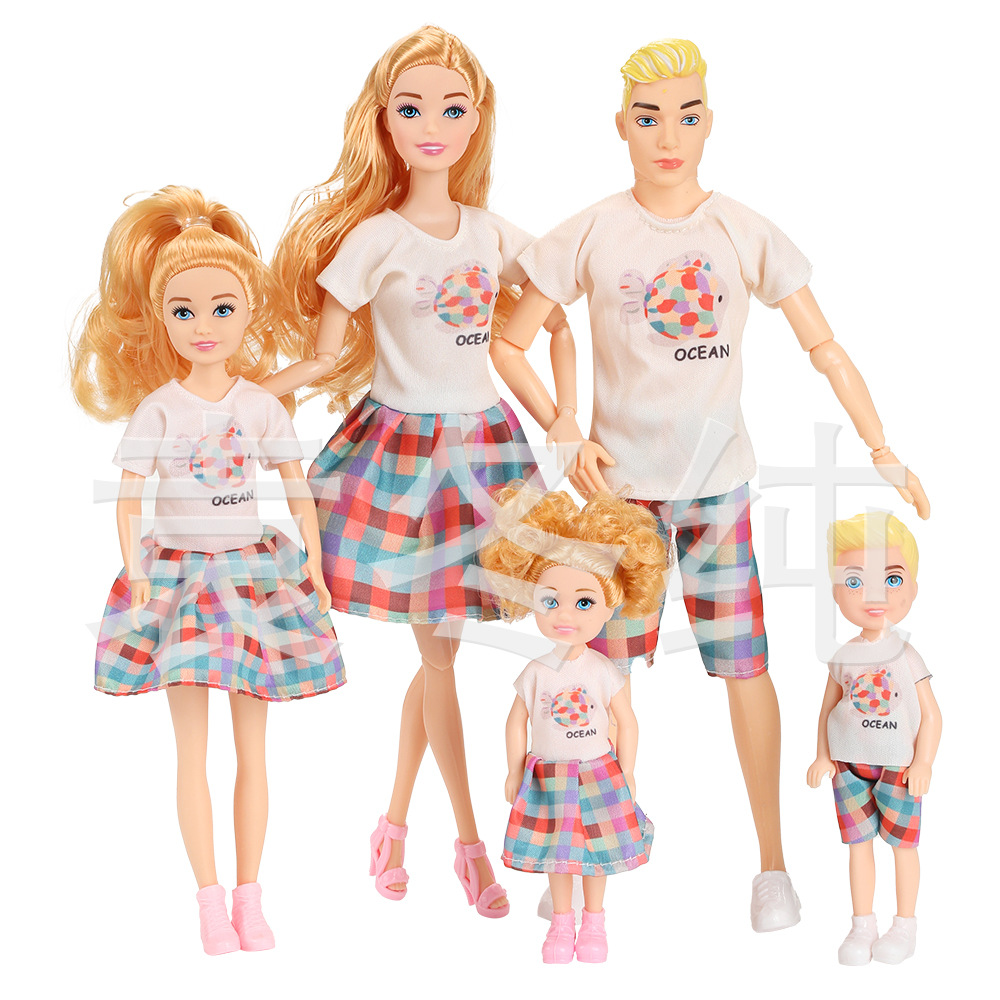 Factory direct 30cm 11 inch Barbie doll foreign trade hot parent-child series a family of 4 Play House toys