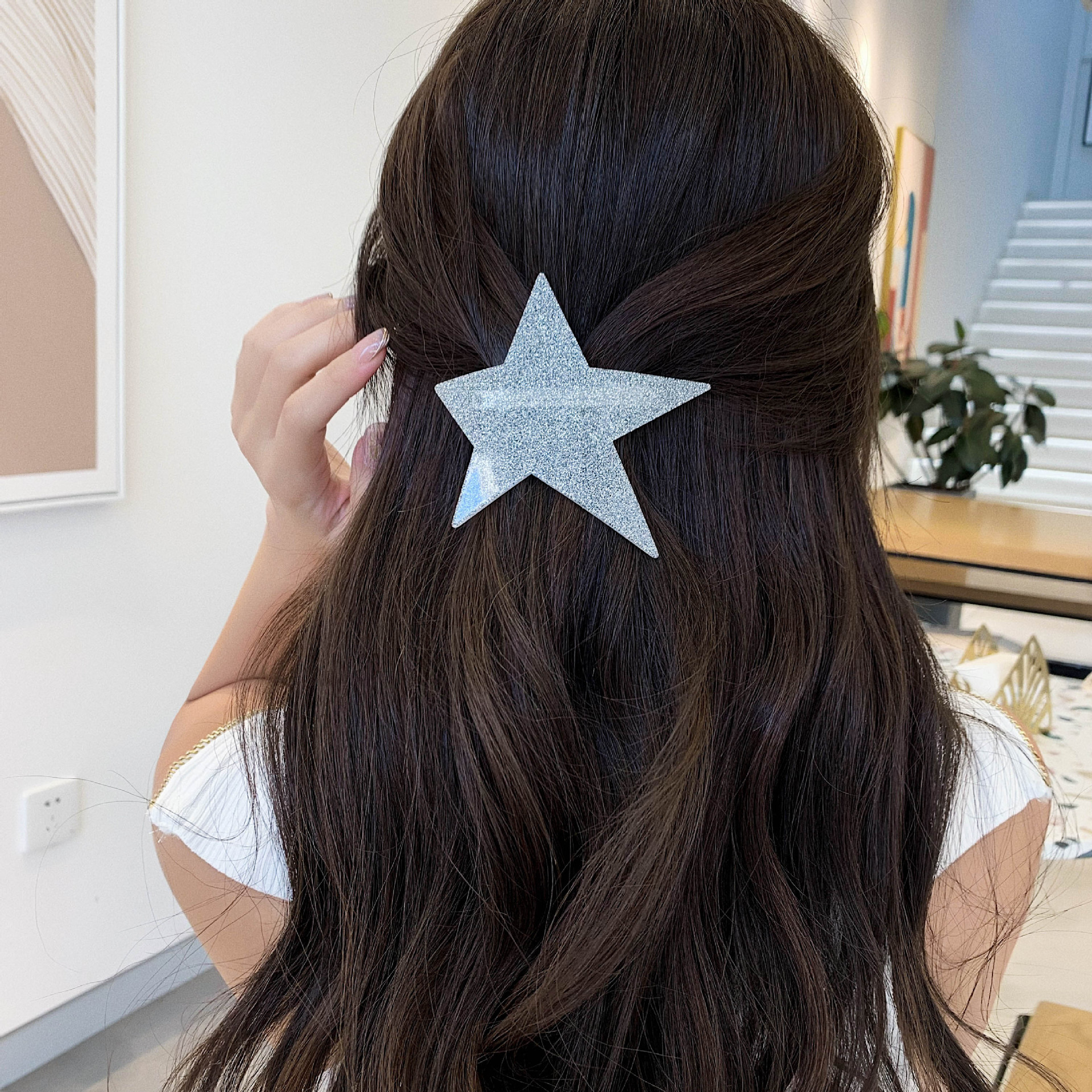Fashion Pentagram Arylic Alloy Hair Clip 1 Piece display picture 1