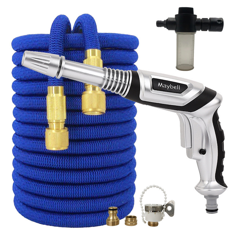高压伸缩水管家用洗车水枪水管软管花园伸缩清洁浇花喷头工具套装