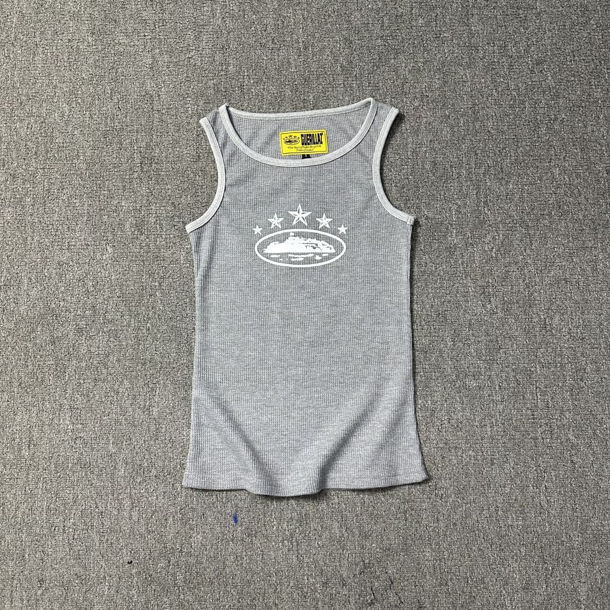 Guerrillaz Tank Logo Stars Print Grey