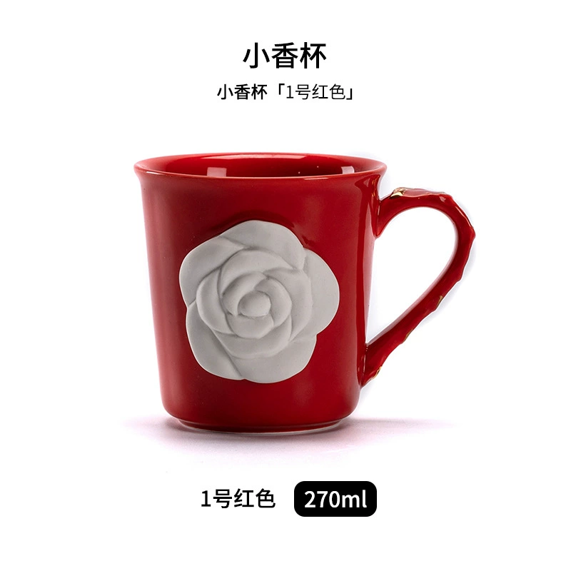 Кружка маленького цветочного стиля керамическая чашка для camellia, питьевая чашка для девушек, подарок на День Святого Валентина, чашка для горячих напитков