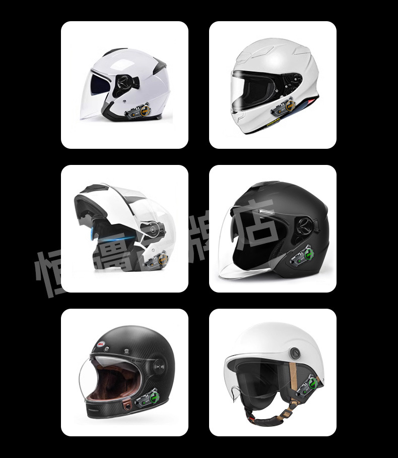 Suitable for Hengjiang-C50 Heavy Bass Motorcycle Helmet Bluetooth Headset Waterproof Noise Reduction Long Battery Life Mesh