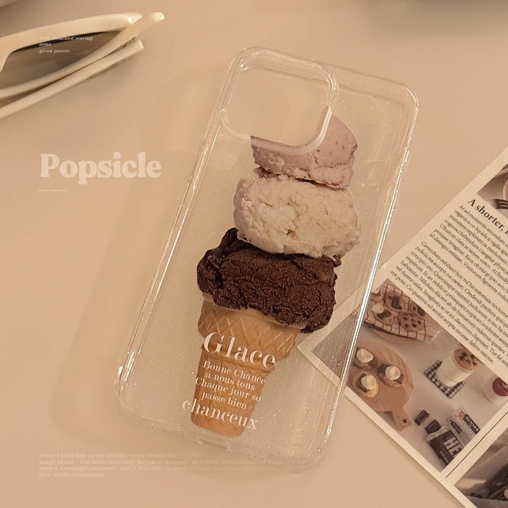 Dessert de verano helado brillo para iPhone16ProMax/15 funda para teléfono móvil Apple 14/13 pareja 16