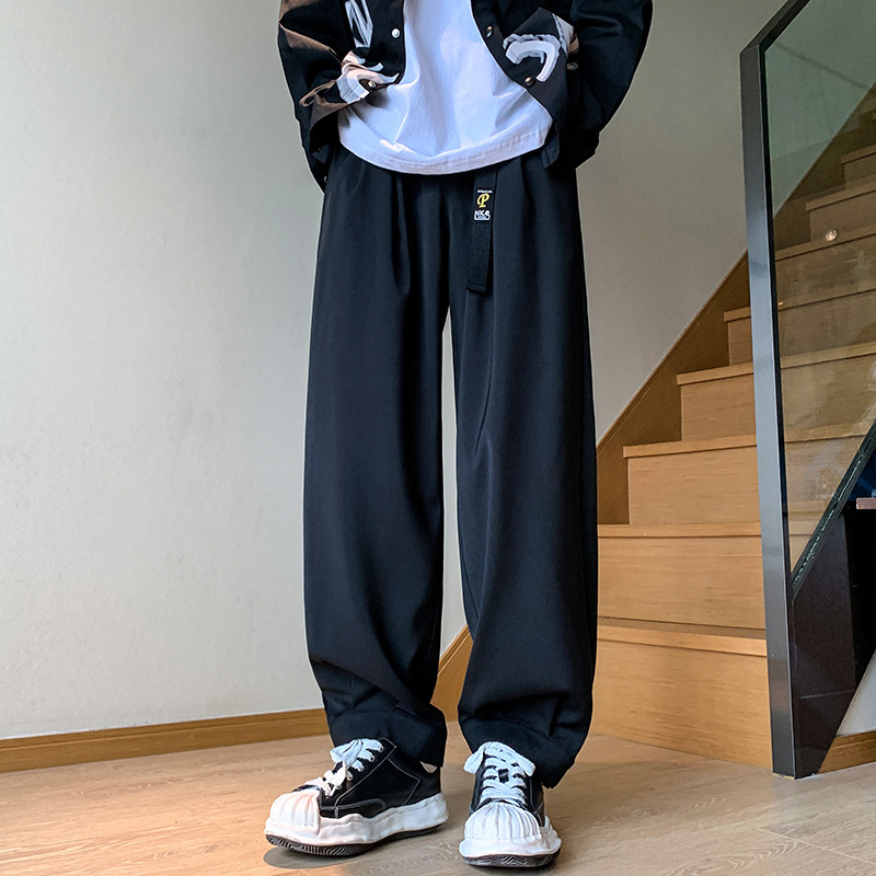 Khaki summer Japanese retro trousers for leisure
