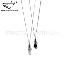 P9580韩国小众设计珍珠铃铛银色项链女ins博主同款活动风铃锁骨链