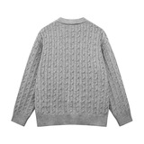 2026秋季韩系风黄色长袖针织开衫宽松圆领青少年运动透气上衣，男装针织衫/毛衣，星座614