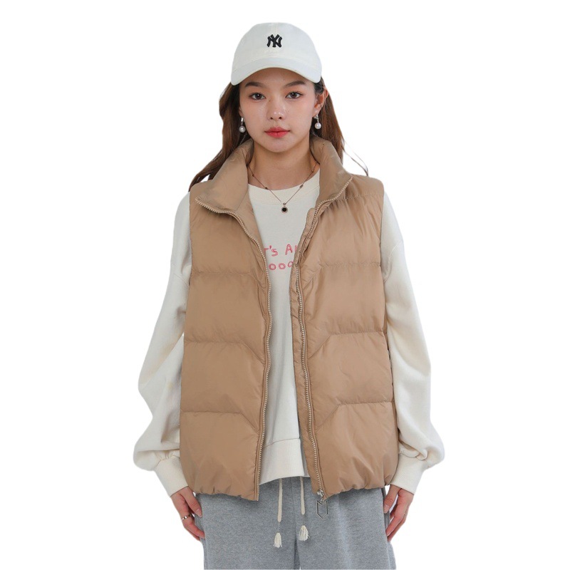 Pinghu Chixin Women's Loose Fit One Size Korean Style Stand Collar Vest Women's New Simple down Jacket