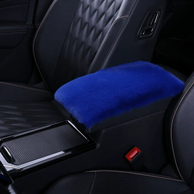 new thick color soft interior | Armrest box pad - gem-blue