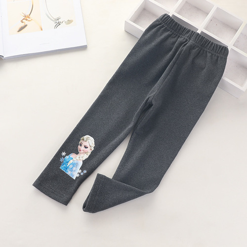 Girls spring and autumn leggings  new children's style cartoon pants little girls wear slim autumn trousers