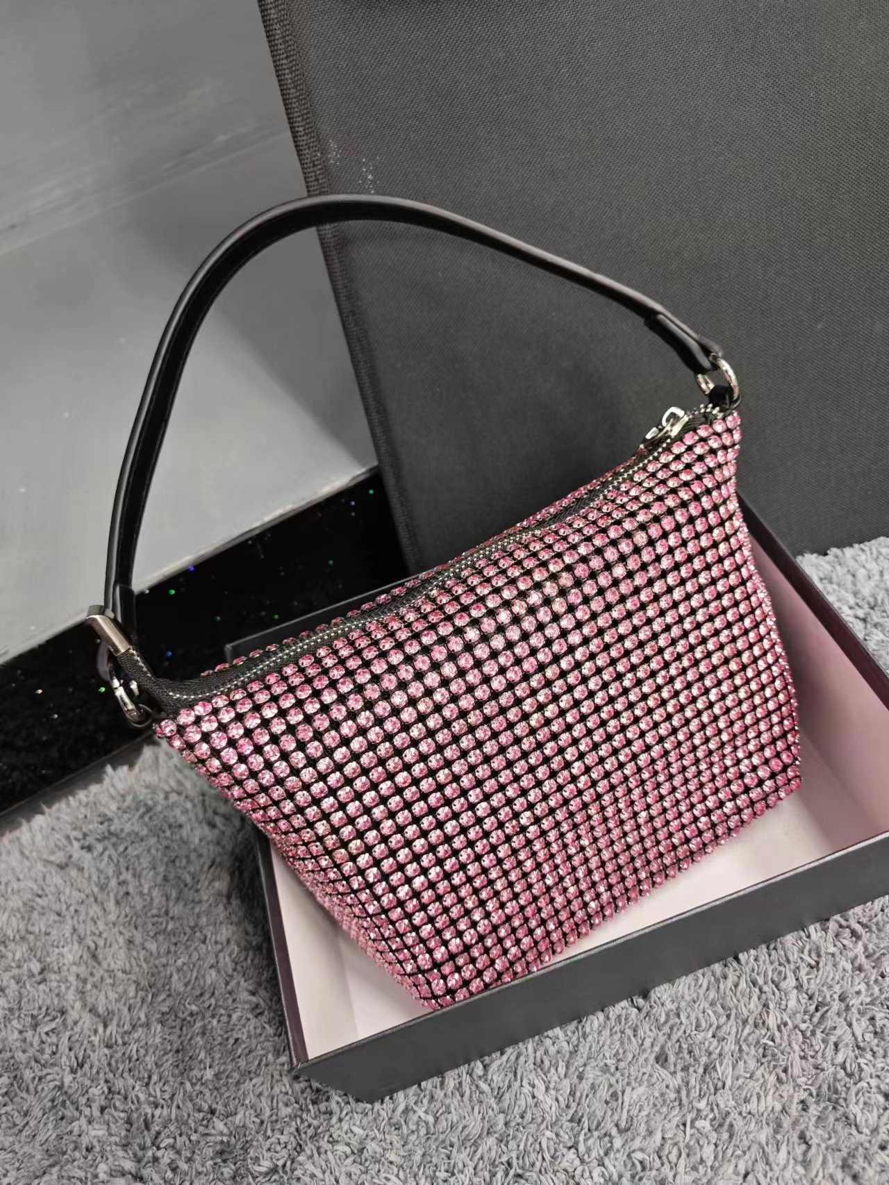 Designer Sparkling Full Diamond Bag, Niche Luxury Rhinestone Handbag, High-End Texture Evening Clutch For Women - Thumbnail 7