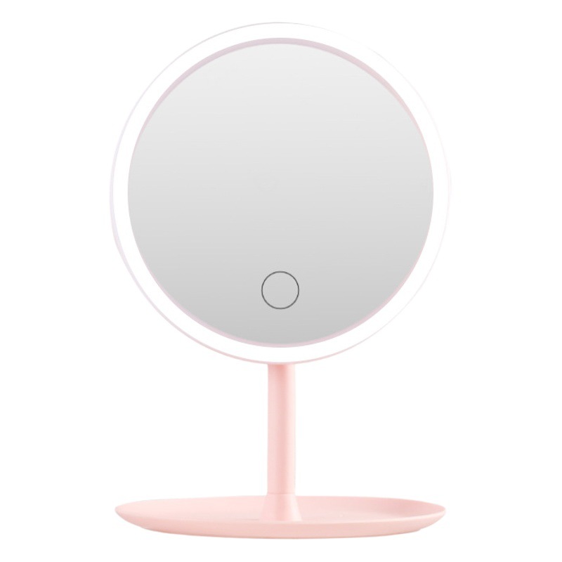 Espejo de maquillaje LED dormitorio de estudiantes femeninos Espejo de belleza con luz espejo de llenado de escritorio espejo de tocador plegable portátil carga