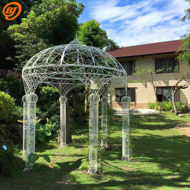 百界婚庆欧式铁艺亭子六柱蒙古包婚礼仪式亭户外铁艺景观亭子花亭