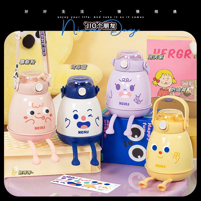 Pequeño diario de té nuevo 316l taza de vacío de acero inoxidable de gran capacidad portátil mango taza de agua de los niños taza de vientre grande al por mayor