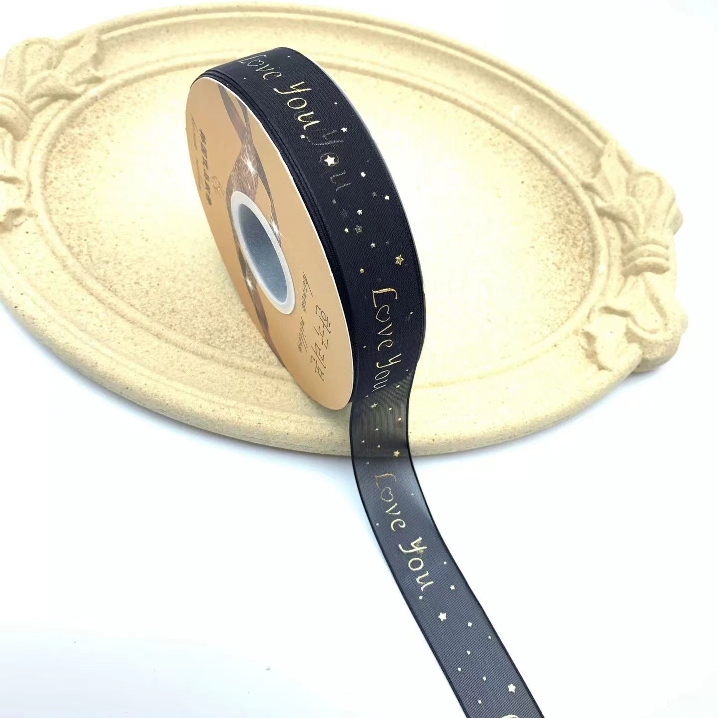 2,5 CM bandeja de barra de cinta de dorado transparente hecho a mano accesorios de bricolaje cinta de color oscuro caja de regalo de flores lote de embalaje