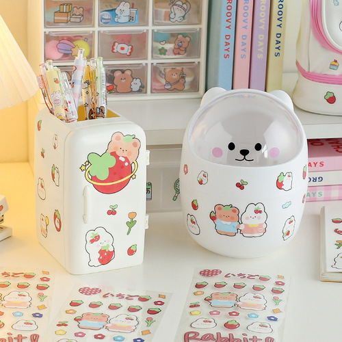 Cute handbook stickers girly heart original diy decorative stickers small pattern ins style children's thermos cup waterproof stickers