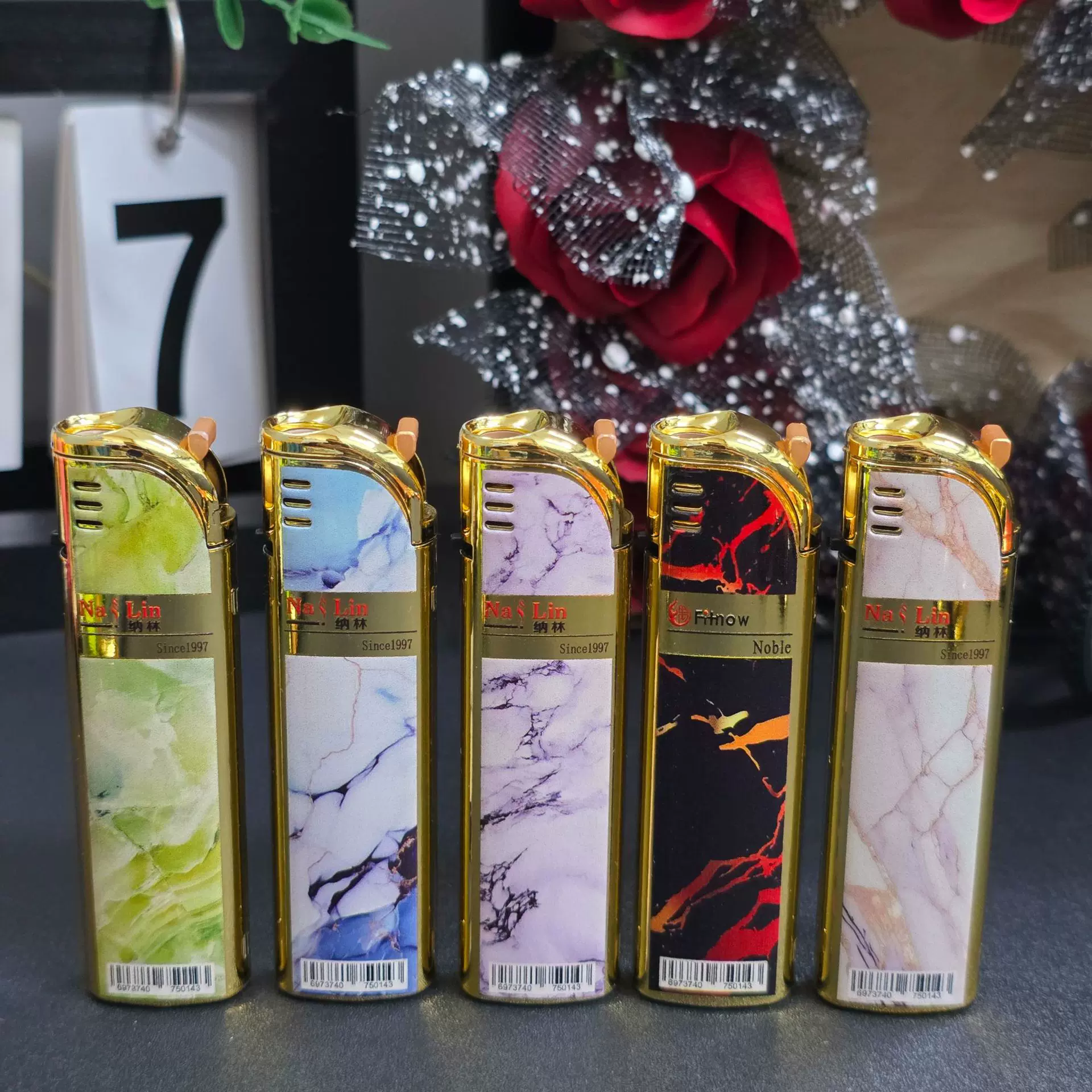 新款608大理石图金属防风打火机 蓝焰可加气打火机工厂直销价格优