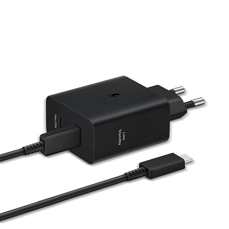 Подходящий для зарядного устройства Samsung 50W американского стандарта S24U быстрая зарядка T5020 с двумя портами type-c PD50W европейская и британская головка зарядного устройства