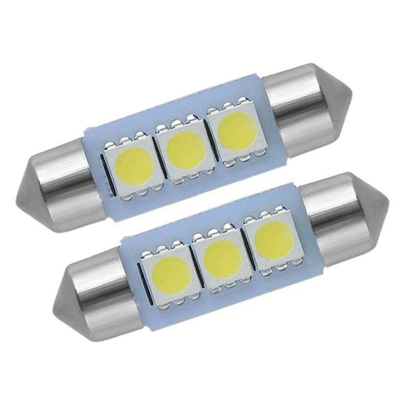 Двойной наконечник 5050, 3-световой автомобильный светодиодный фонарь на крыше, задний фонарь, двойной наконечник, 3smd, 36 мм, 39 мм, 41 мм