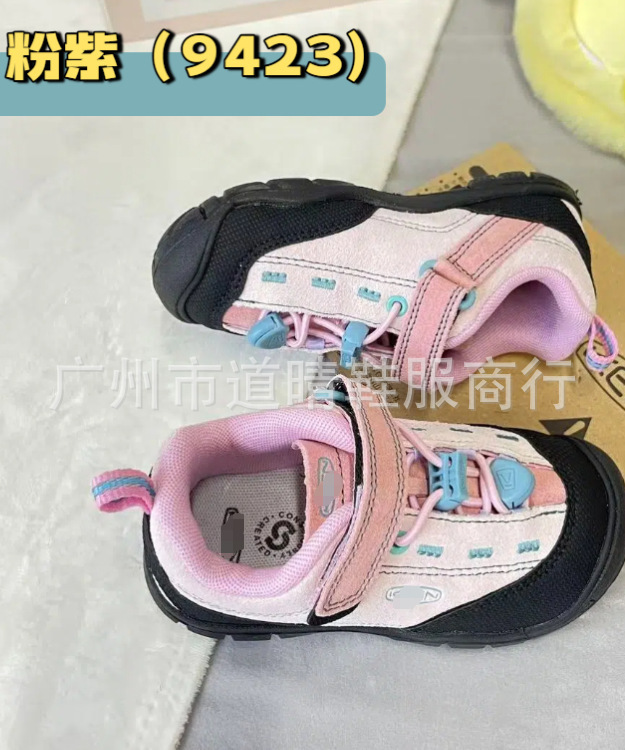 KN003 科恩纯原keen 升级版新款翻毛皮网红儿童魔术贴麓皮童鞋|undefined