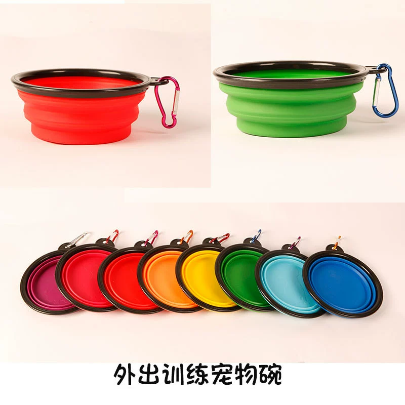 Популярная трансграничная силиконовая складная миска для домашних животных, складной таз для домашних животных, товары для домашних животных, портативная миска для собак на открытом воздухе, миска для кошек, универсальная миска для еды