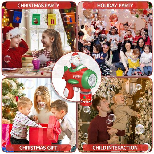 Cross-border new Christmas bubble machine creative Christmas gift toy automatic handheld children's electric bubble gun batch