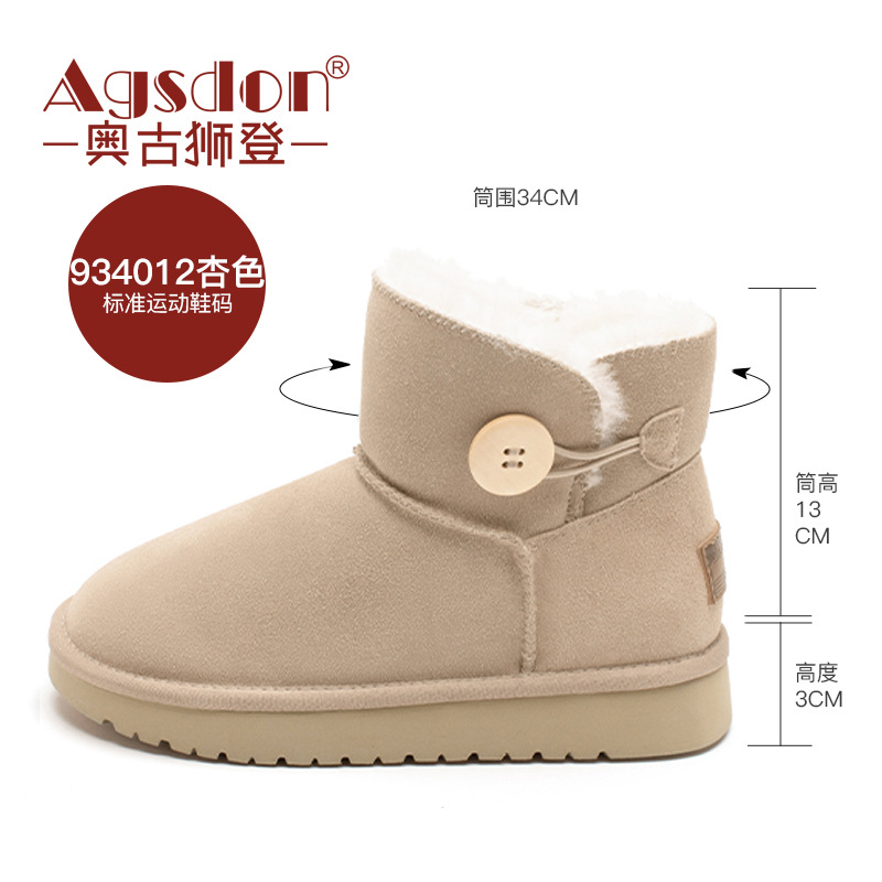 Botas de nieve Augusden de suela gruesa para mujer, novedad de invierno 2025, zapatos de algodón de felpa ultragruesos de caña corta, mocasines de plataforma.