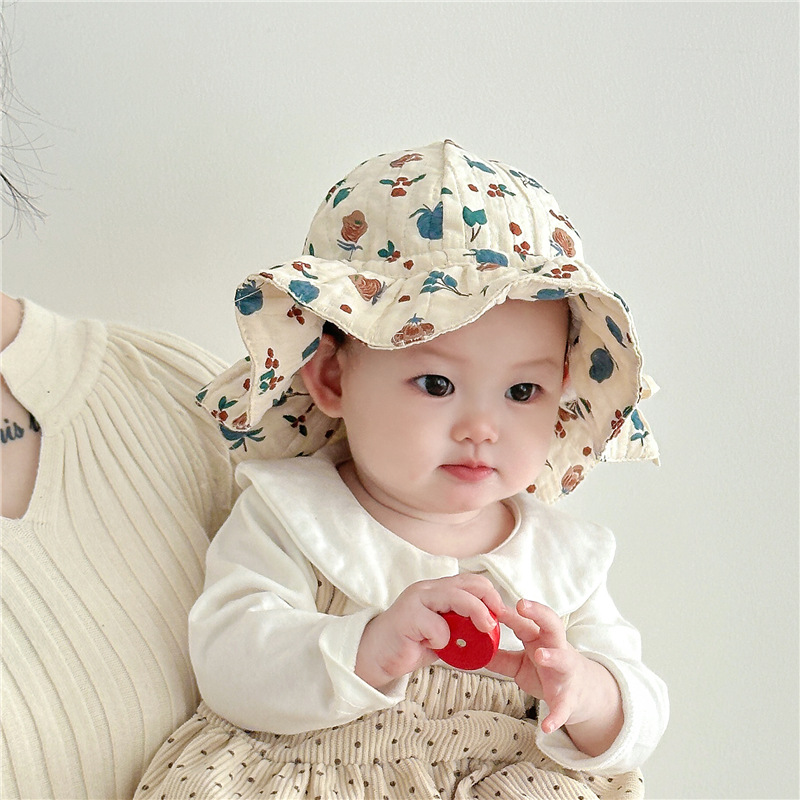 Sombrero de bebé princesa sombrero pescador delgado protector solar mujer Bao primavera ajustable pequeña edad primavera / verano viaje gorra de bañera sombrero sombrero solar