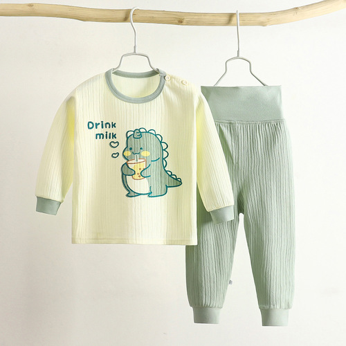 Children's underwear set pure cotton baby high waist autumn baby belly protection autumn clothes autumn trousers pure cotton boys and children's clothing wholesale