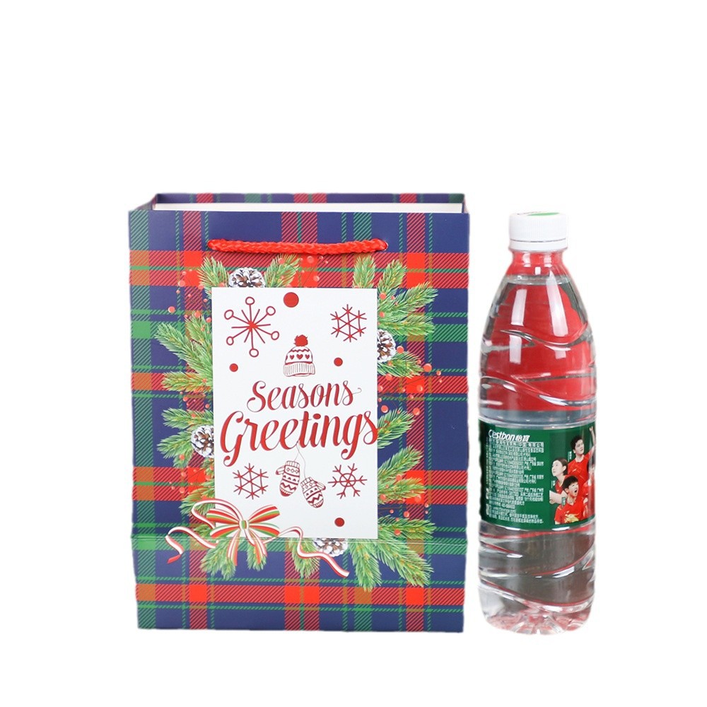 Navidad creativa Nochebuena caja de regalo embalaje bolsas de regalo de alto valor de moda bolsa de papel de mano grande