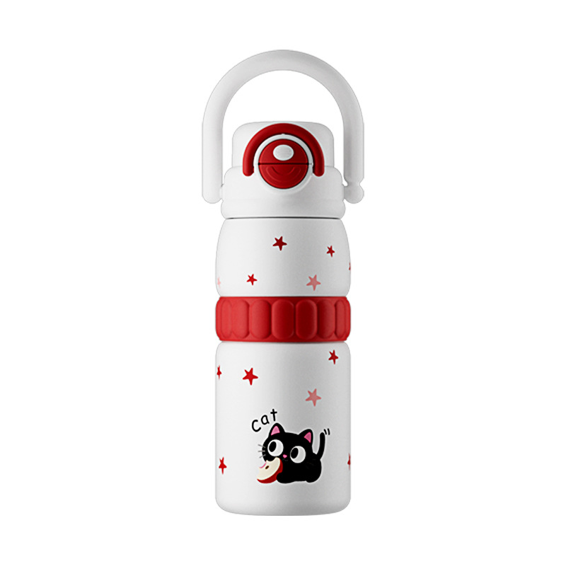 Taza de aislamiento para bebidas de alto valor de cara caricatura linda portátil de gran capacidad de seguridad a prueba de fugas taza de agua para niños taza de mano