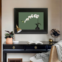 《蝴蝶兰》中古风客厅装饰画禅意花卉餐厅壁画轻法式复古卧室挂画