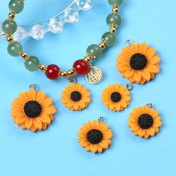 Wholesale cute simulation resin acrylic stereo sunflower pendant diy factory direct A800601