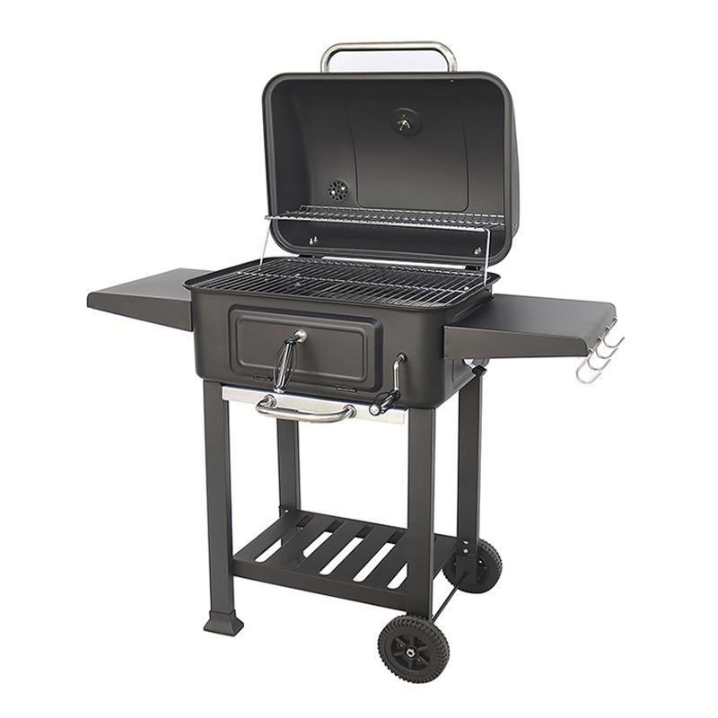 Parrilla de barbacoa estilo americano ajustable en stock, para uso doméstico, parrilla para patio exterior, estufa de barbacoa multifuncional, parrilla grande y gruesa