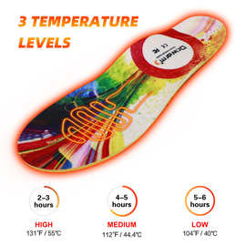 彩虹跨境批发加热鞋垫APP控制三挡控温足弓矫正电发热鞋垫