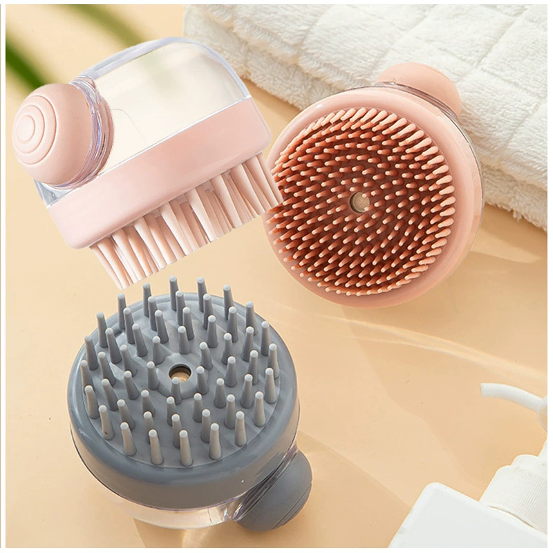 Новая пресс щетка для ванны для домашних животных Массажная щетка для ванны для собак Силиконовая щетка Головка Мягкие и удобные чистящие средства для домашних животных