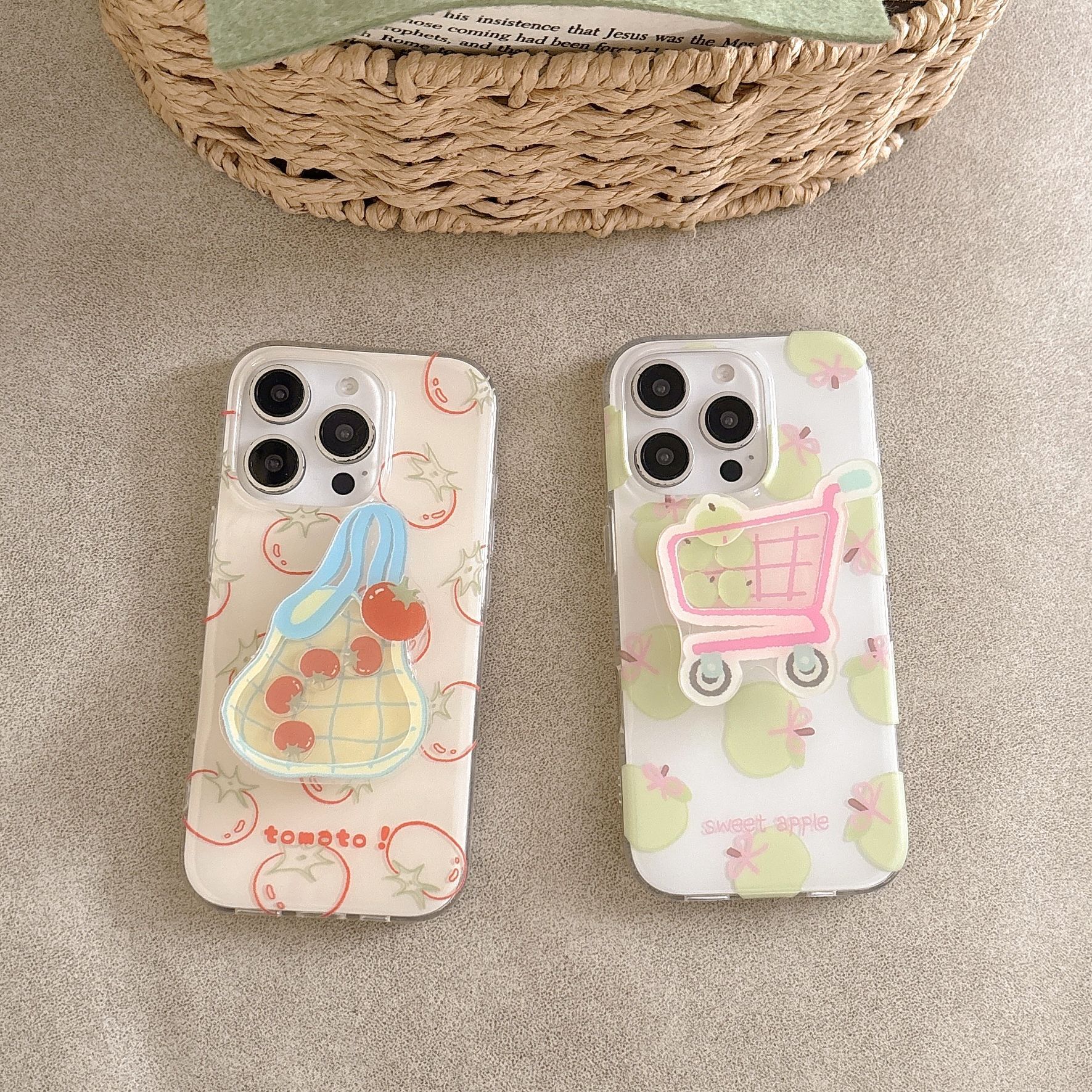 Verano dopamina manzana tomate para iPhone 15ProMax funda para teléfono móvil 16Pro pareja 14/13 mujer