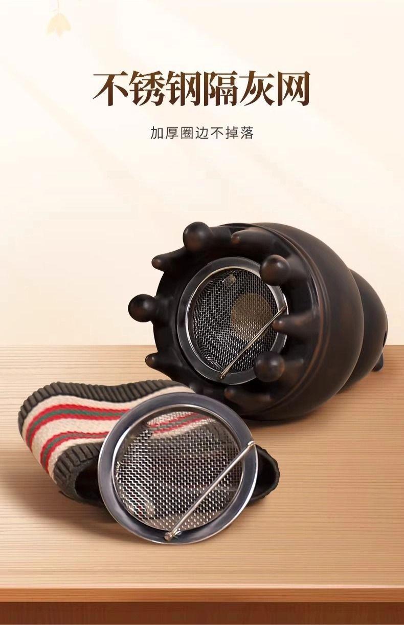 Bian Stone Gourd Head Therapy Moxa Jar Red Bian Stone Fire Dragon Cup for Scalp Care and Home Moxibustion preparation