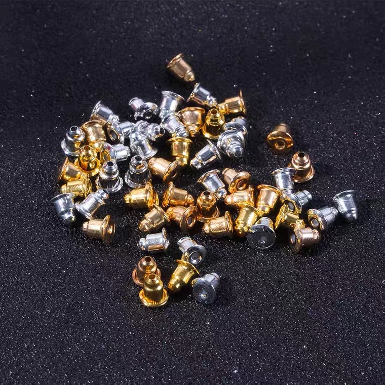DIY子弹头耳塞小饰品配件金银白K枪时尚耳帽饰品配件5mm现货批发