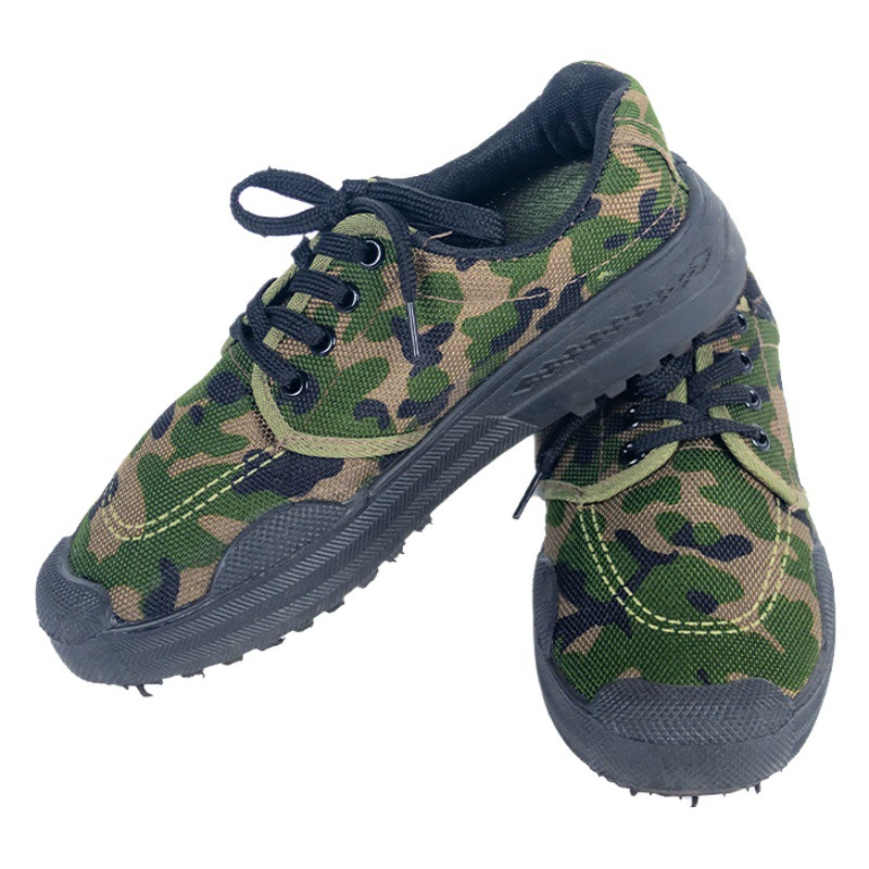 Конные студенты Военная тренировочная обувь для мужчин и женщин низкая камуфляжная износостойкая дышащая парусиновая обувь на открытом воздухе Строительная площадка производители резиновой обуви оптом