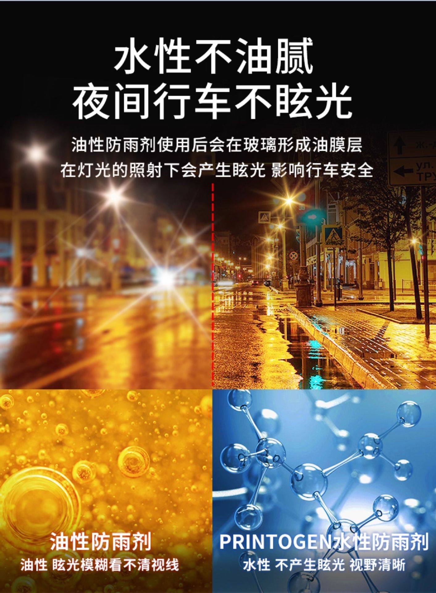 Rearview Mirror Car Rainproof Spray Anti-Fog Agent Rainy Day Waterproof Car Window Glass Oil Film Removal Spray Artifact
