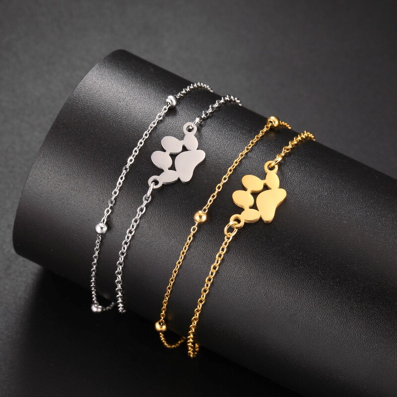 Pet Cat Dog Bracelet Can Engrave Name Unisex 304 Stainless Steel Hip Hop Jewelry Bracelet Valentine's Day Gift