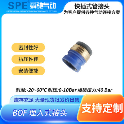 SPE快速气缸接头埋入式legris乐可利款插嵌入式气管气动BOF04